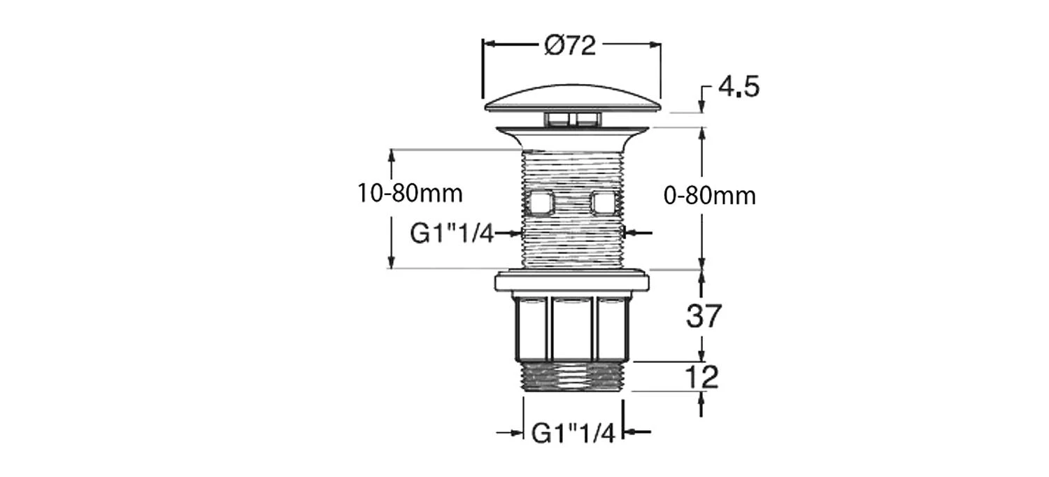 Sapho Silfra Accessoires - Niet-afsluitbare Afvoerplug 1 1/4, Chroom WF43451 - Afbeelding 2