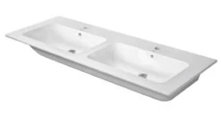 Duravit ME By Starck - Dubbele Meubelwastafel 1300x490 Mm, Met Overloop, 2 Kraangaten, Wit 2336130000