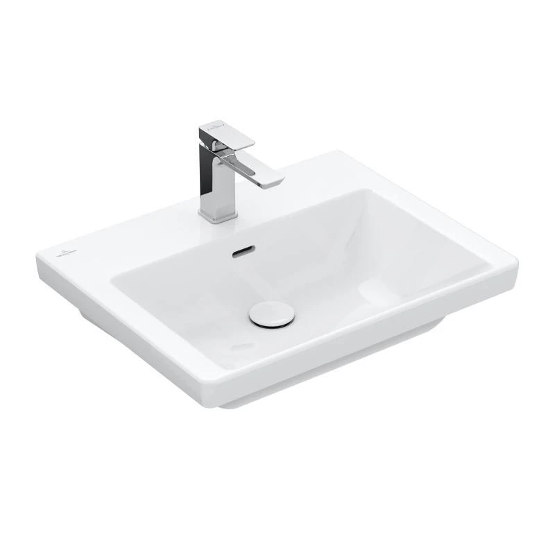 Villeroy & Boch Subway 3.0 - Wastafel 600x470 Mm, Met Overloop, Met Kraangat, Alpine Wit 4A706001