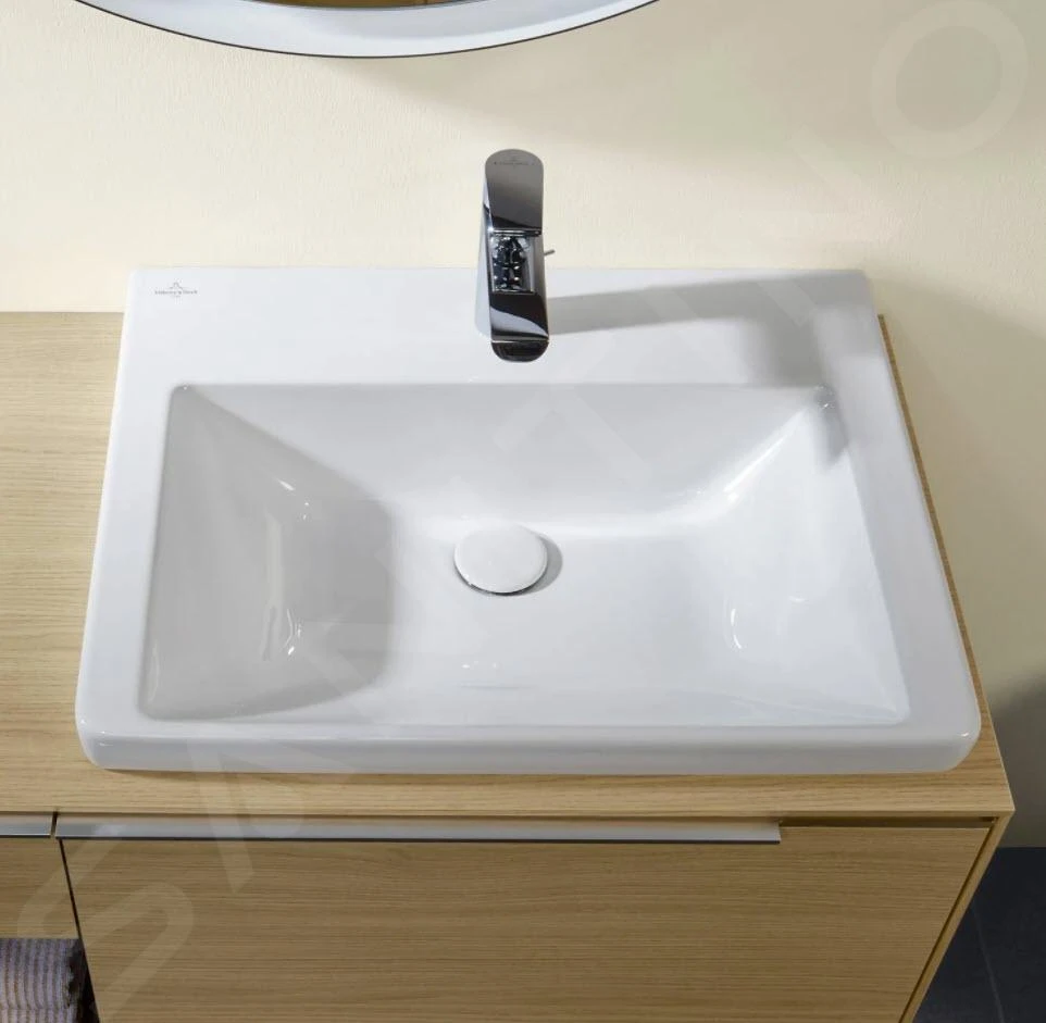 Villeroy & Boch Subway 3.0 - Meubelwastafel 600x470 Mm, Zonder Overloop, Met Kraangat, CeramicPlus, Stone White 4A706LRW - Afbeelding 3