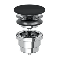 Villeroy & Boch Toebehoren - Niet-afsluitbaar Afvoerventiel, CeramicPlus, Ebony 680800S5