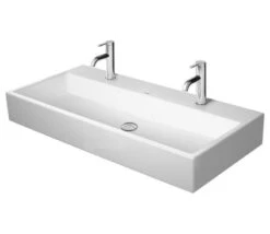 Duravit Vero Air - Dubbele Wastafel 1000x470 Mm, Zonder Overloop, Met 2 Kraangaten, WonderGliss, Wit 23501000431