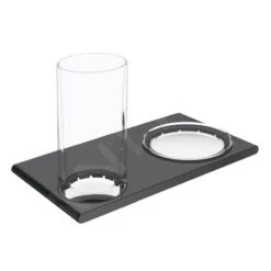 Keuco Edition 400 - Beker Met Zeepschaal Wandbevestiging, Glas/zwart Chroom Geborsteld 11556139000