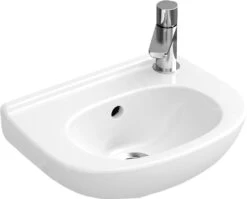Villeroy & Boch O.novo - Compact Fontein, 360x275 Mm, Met Overloop, Zonder Kraangat, CeramicPlus, Alpine Wit 536036R1