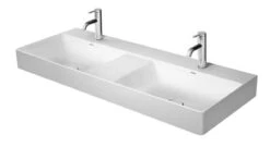 Duravit DuraSquare - Dubbele Meubelwastafel 1200x470 Mm, Met 2 Kraangaten, DuraCeram, Alpine Wit 2353120071
