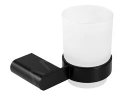 Novaservis Titania Naty - Beker Met Houder, Zwart/mat Glas 66606,5