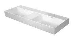Duravit DuraSquare - Dubbele Wastafel 1200x470 Mm, Zonder Overloop, Zonder Kraangat, DuraCeram, Wit 2353120070