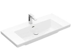Villeroy & Boch Subway 3.0 - Wastafel 1000x470 Mm, Met Overloop, Met Kraangat, CeramicPlus, Stone White 4A70A5RW