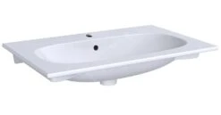 Geberit Acanto - Wastafel 750x480 Mm, Met Kraangat En Overloop, KeraTect, Wit 500.641.01.8