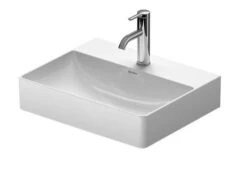 Duravit DuraSquare - Meubelwastafel Compact, 500x400 Mm, Met Kraangat, DuraCeram, Met WonderGliss, Wit 23565000411