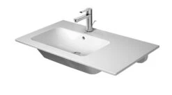 Duravit ME By Starck - Wastafel Asymmetrisch 830x490 Mm, Met Kraangat Links, Met WonderGliss, Mat Wit 23458332001
