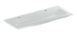 Geberit ICon - Dubbele Meubelwastafel 1200x480x130 Mm, Zonder Overloop, 2 Kraangaten, KeraTect, Wit 501.846.00.2