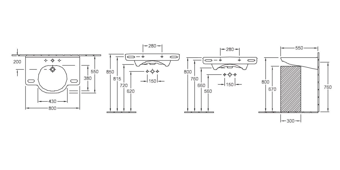 Villeroy & Boch ViCare - Vita Wastafel 800x550 Mm, Met Overloop, 1 Kraangat, CeramicPlus, Alpine Wit 412080R1 - Afbeelding 2