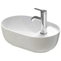 Duravit Luv - Opzetfontein, 420x270 Mm, Zonder Overloop, Met Kraangat, WonderGliss, Wit/mat Grijs 03814223001