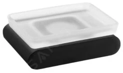 Sapho Flori - Zeepschaal Met Houder, Melkglas/zwart RF002/15