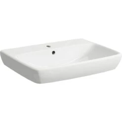 Geberit Selnova Square - Wastafel 650x480 Mm, 1 Kraangat, Met Overloop, Wit 500.299.01.1