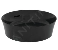 Ideal Standard Ipalyss - Opbouw Wastafel, Diameter 400 Mm, Met Overloop, Glanzend Zwart E1413V2