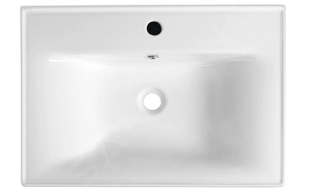 Aqualine Sava - Wastafel 600x460 Mm, Met Overloop, Kraangat, Wit 2060 - Afbeelding 5