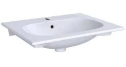 Geberit Acanto - Wastafel 600x480 Mm, Met Kraangat En Overloop, KeraTect, Wit 500.640.01.8