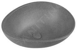 Sapho Wastafels - Punc Wastafel 534x390 Mm, Met Waste, Nanolagen, Zwart Zandsteen BH7001