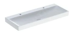 Geberit ONE - Dubbele Wastafel 1200x480x140 Mm, Zonder Overloop, 2 Kraangaten, KeraTect, Wit 505.022.01.5