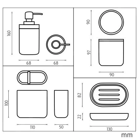 Nimco Kora - Set Badkamer Accessoires 4 In 1, Wit/bamboe KO 24000SET-05 - Afbeelding 2