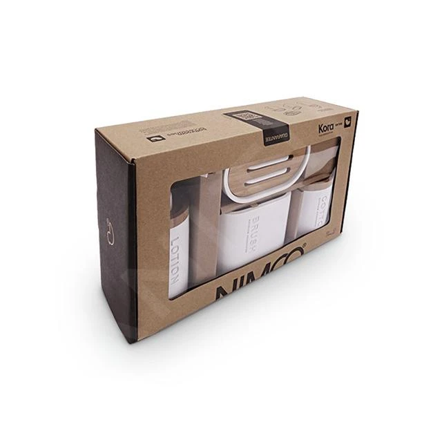 Nimco Kora - Set Badkamer Accessoires 4 In 1, Wit/bamboe KO 24000SET-05 - Afbeelding 4