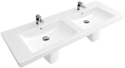 Villeroy & Boch Subway 2.0 - Dubbele Meubelwastafel 1300 X 470 Mm, Met Overloop En Kraangaten, Wit 7175D001
