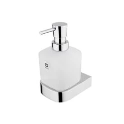 Nimco Nikau - Zeepdispenser Met Houder, 250 Ml, Mat Glas/chroom NK 30031C-26