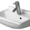 Duravit Starck 3 - Fontein 450x320 Mm, Met Overloop, Met Kraangat, Met WonderGliss, Wit 07504500001