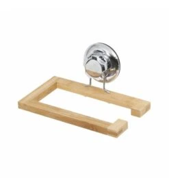 Compactor Bestlock - Toiletrolhouder Met Zuignap, Bamboe/chroom RAN5804