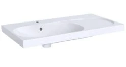 Geberit Acanto - Wastafel 900x482 Mm, Met Kraangat En Overloop, Met Bijzetplank Rechts, KeraTect, Wit 500.625.01.8
