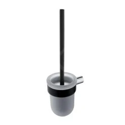 Nimco Nava - Toiletborstel Met Houder, Mat Glas/mat Zwart NA 28094WN-b
