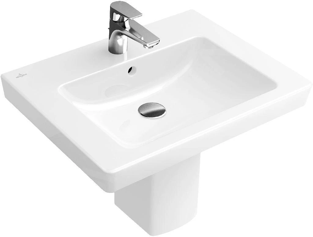 Villeroy & Boch Subway 2.0 - Wastafel Met Overloop, 600x470 Mm, Alpine Wit 71136001