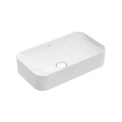 Villeroy & Boch Finion - Opzetwastafel Zonder Overloop, 600x350 Mm, Met Ceramicplus, Alpine Wit 414361R1