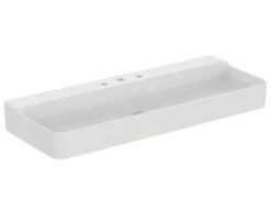 Ideal Standard Conca Ceram - Opbouw Wastafel 1200x450 Mm, Zonder Overloop, Met 3 Kraangaten, Wit T384301