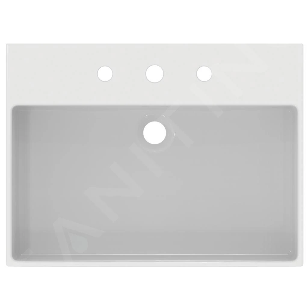 Ideal Standard Extra - Opbouw Wastafel 600x450 Mm, Met Overloop, Met 3 Kraangaten, Wit T389001 - Afbeelding 4