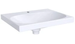 Geberit Acanto - Wastafel 600x482 Mm, Met Kraangat En Verborgen Overloop, Wit 500.629.01.2