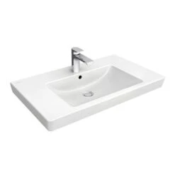 Villeroy & Boch Subway 2.0 - Wastafel 800x470 Mm, Met Overloop, Kraangat, Alpine Wit 71758G01