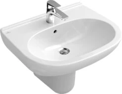 Villeroy & Boch O.novo - Wastafel 550x450 Mm, Met Overloop, Met Kraangat, CeramicPlus, Alpine Wit 516055R1