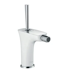 Hansgrohe PuraVida - Eengreeps Bidetkraan Met Afvoergarnituur Met Een Trekstang, Wit/chroom 15270400