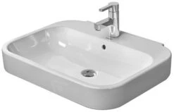 Duravit Happy D.2 - Wastafel 650x495 Mm, 1 Kraangat, Met WonderGliss, Alpine Wit 23166500001