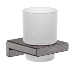 Hansgrohe AddStoris - Tandenborstelhouder, Mat Glas/geborsteld Zwart Chroom 41749340