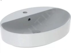 Geberit VariForm - Opzetwastafel 600x450 Mm, Met Overloop, Met Kraangat, Wit 500.772.01.2