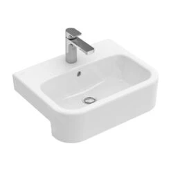 Villeroy & Boch Architectura - Semi-inbouw Wastafel 550x430 Mm, Met Overloop, 1 Kraangat, CeramicPlus, Alpine Wit 419055R1