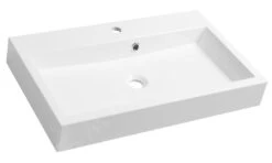 Sapho Orinoko - Wastafel 700x420 Mm, Met Overloop, Kraangat, Wit OR070