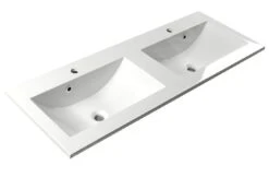 Sapho Yukon - Dubbele Opbouw Wastafel 1200x450 Mm, 2 Kraangaten, Wit YU120