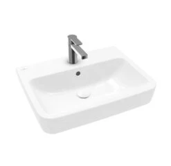 Villeroy & Boch O.novo - Opzetwastafel, 600x460 Mm, Met Overloop, Met Kraangat, CeramicPlus, Alpine Wit 4A416GR1
