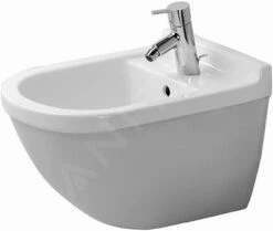 Duravit Starck 3 - Wandbidet Met Overloop, Met WonderGliss, Wit 22801500001