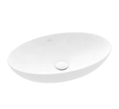 Villeroy & Boch Loop&Friends - Opzetwastafel, 620x420 Mm, Met Overloop, CeramicPlus, Stone White 4A4800RW